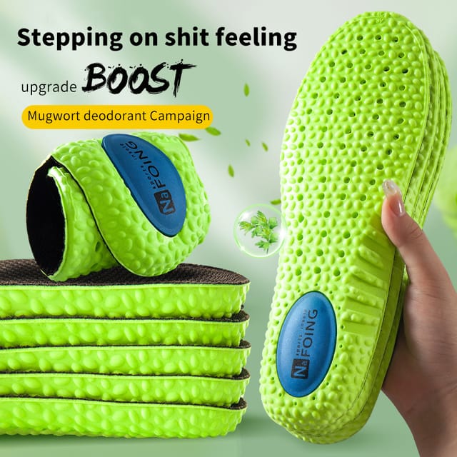Plantillas deportivas de espuma viscoelástica con soporte de arco, verde, unisex