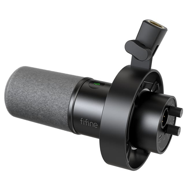 Micrófono dinámico FIFINE K688 USB/XLR cardioide con silencio táctil y control de ganancia