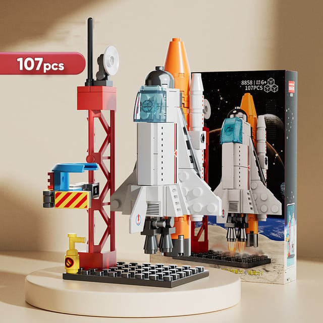 Set de bloques de construcción de cohete espacial de 107 piezas
