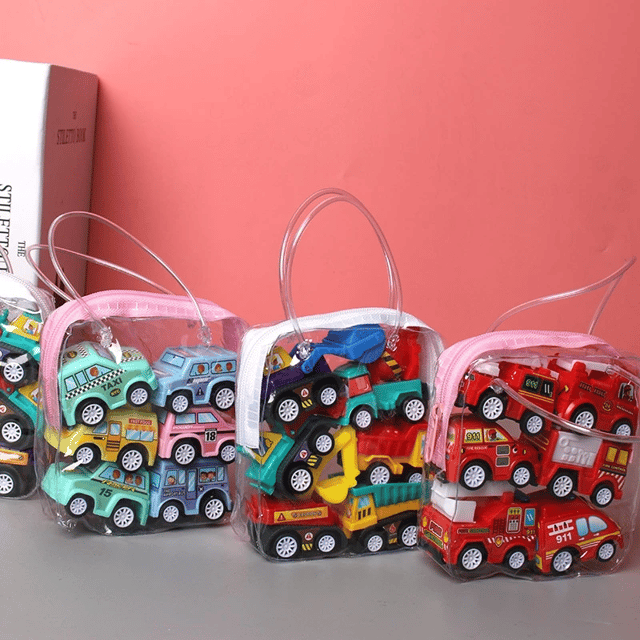 Coches a escala 1:64: bolsa con seis unidades de fricción