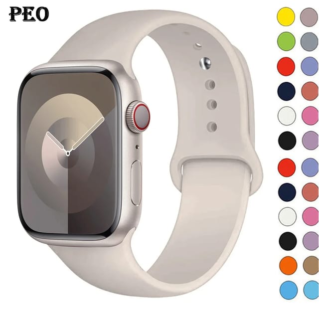 Correa de silicona deportiva para Apple Watch, repuesto 38 a 49 mm