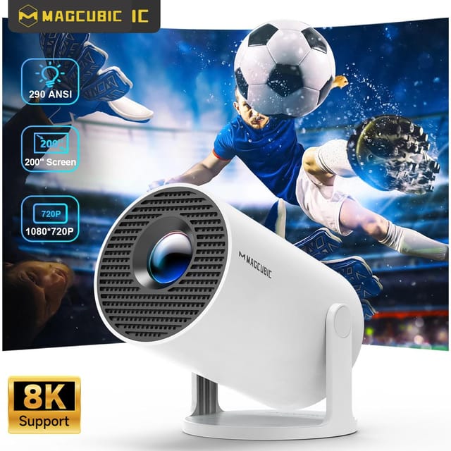 Mini proyector inteligente portátil con Android y WiFi 6 para cine en casa