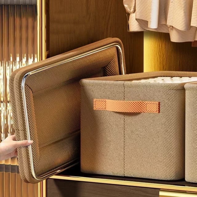 Caja organizadora de tela para ropa y clóset