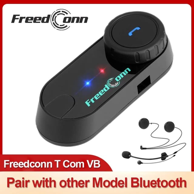 Intercomunicador FreedConn T-Com VB para casco de moto, Bluetooth y manos libres