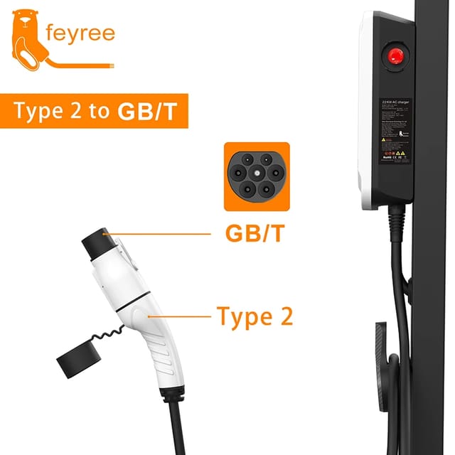 Adaptador cargador auto eléctrico Tipo 2 a GB/T