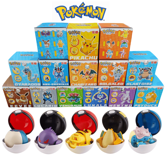 Figura de acción de Pokémon en Poké Ball, Pikachu y más, para armar y coleccionar