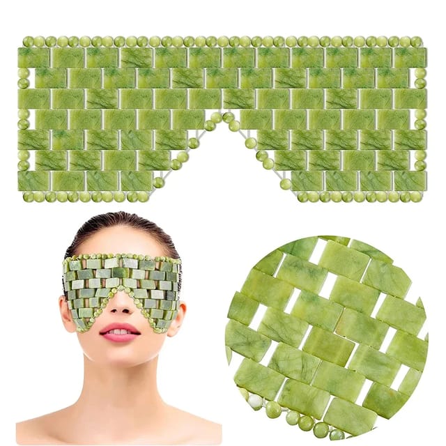 Antifaz de Jade Natural para Ojos, Frío Refrescante contra Ojeras y Hinchazón