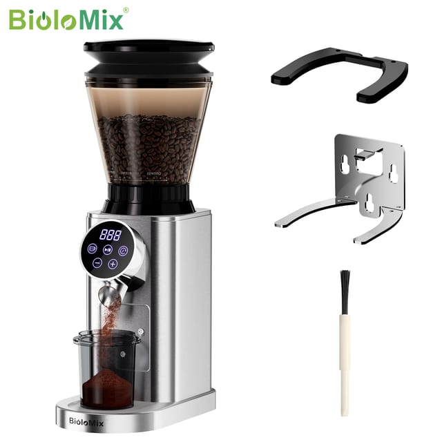 Molinillo Eléctrico de Café BioloMix Cónico con 48 Niveles de Molienda