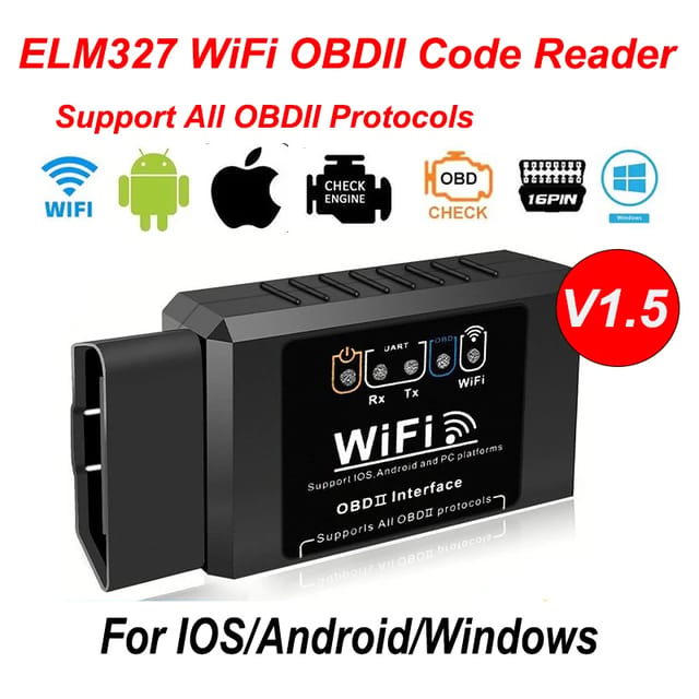 Escáner automotriz OBD2 WiFi ELM327 V1.5