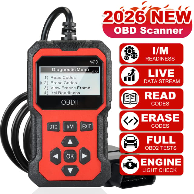 Escáner automotriz V410 para diagnóstico OBD2 directo