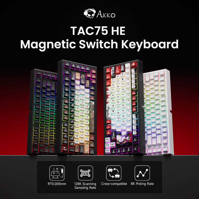 Teclado mecánico gamer AKKO TAC75 HE 75% con switches magnéticos, RGB y cable