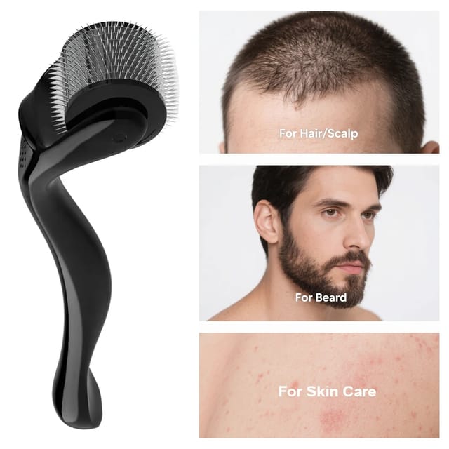 Rodillo Derma de Titanio con Microagujas para Cabello, Barba y Piel