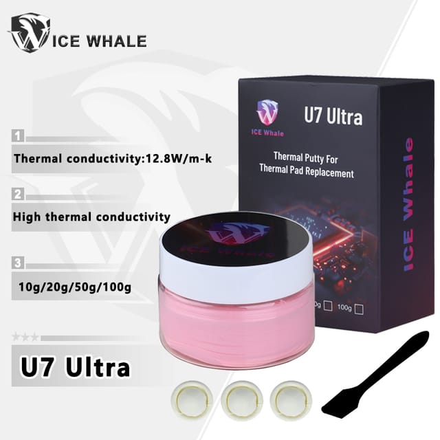 Pasta térmica ICE Whale U7 Ultra para CPU y GPU, masilla que no se seca