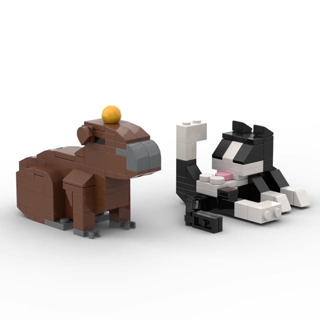 Bloques de construcción de figura de gato de 62 piezas