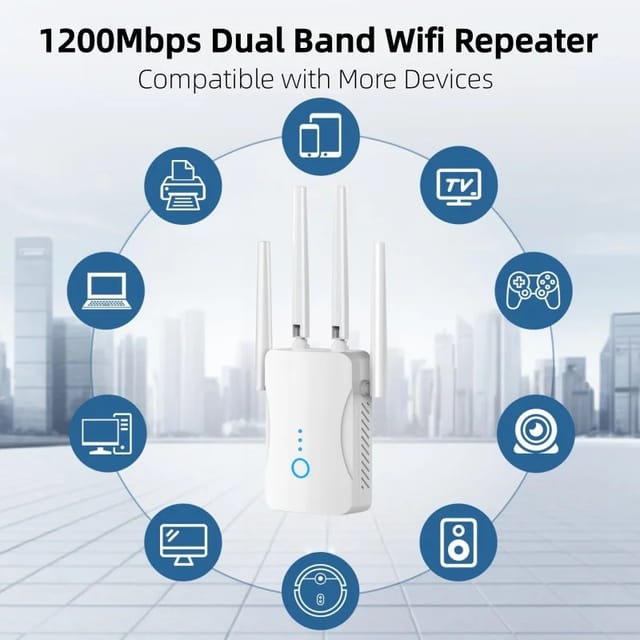 Repetidor Wi-Fi doble banda VYOPBC de 1200 Mbps