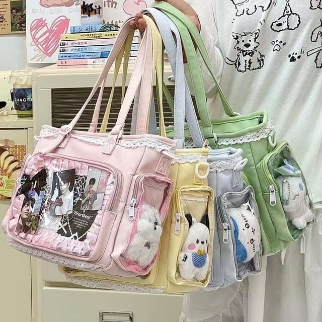 Cartera mujer itabag con ventana transparente para pines