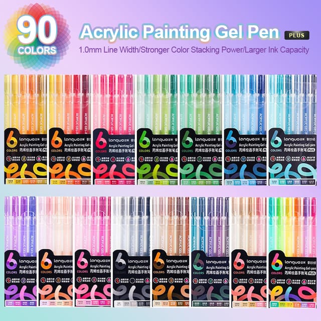 Bolígrafos de gel acrílico con punta de 1.0 mm