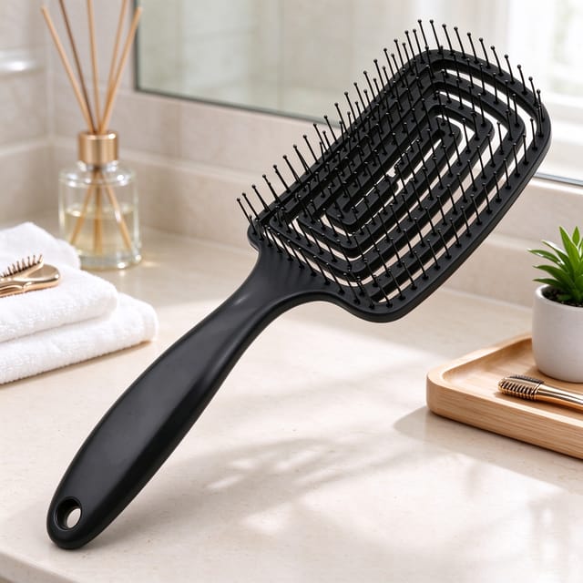 Cepillo para el cabello desenredante con dorso hueco