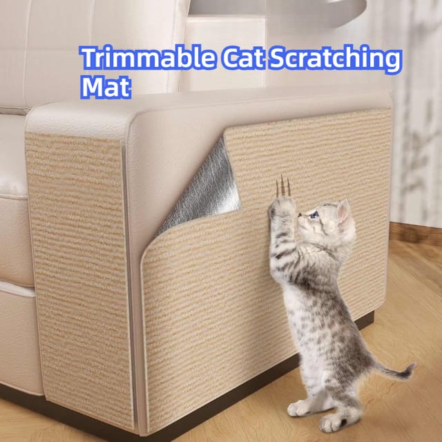 Tapete rascador autoadhesivo recortable para gatos, protector de sofá