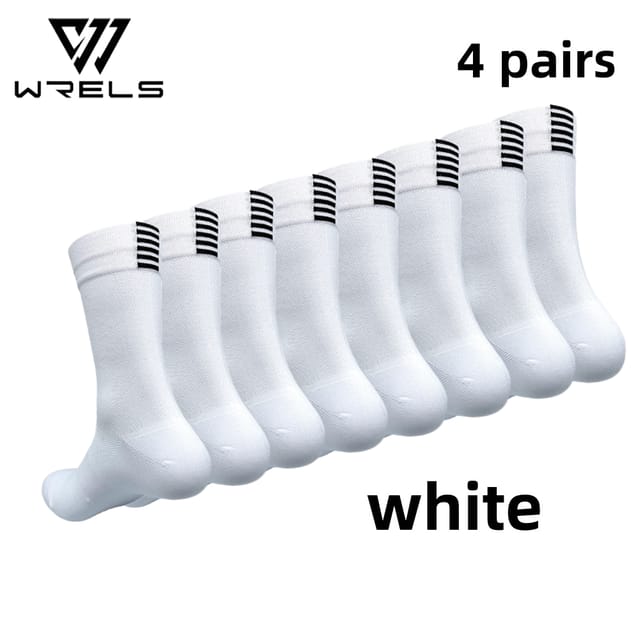 Calcetas deportivas de ciclismo WRELS de secado rápido, 4 pares, unisex