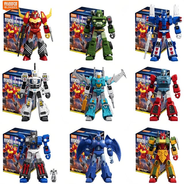Set de 9 figuras armables de Transformers para armar y coleccionar