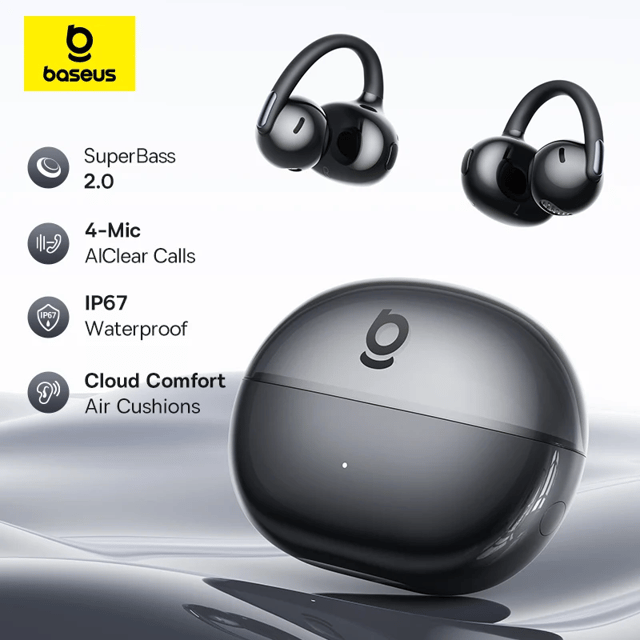 Audífonos Baseus Bowie MC2 Air con clip, diseño abierto, Bluetooth 6.0