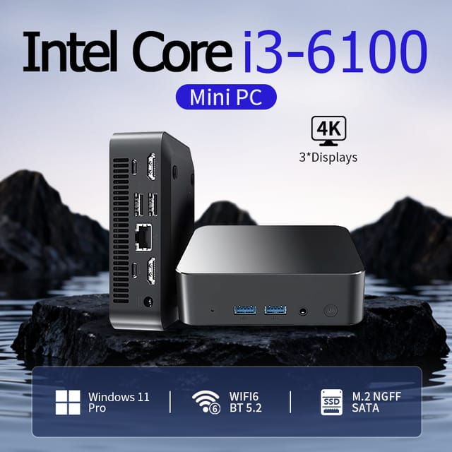 Mini PC i3 con 16 GB de RAM y salida para 3 monitores