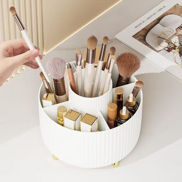 Organizador de maquillaje giratorio de 5 compartimentos
