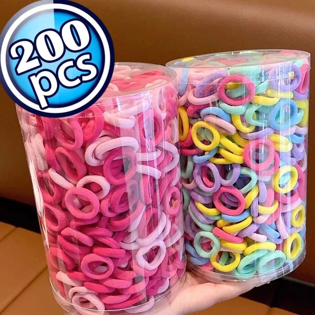 Bandas elásticas de nailon para el cabello, 200 a 1000 unidades en colores para niñas